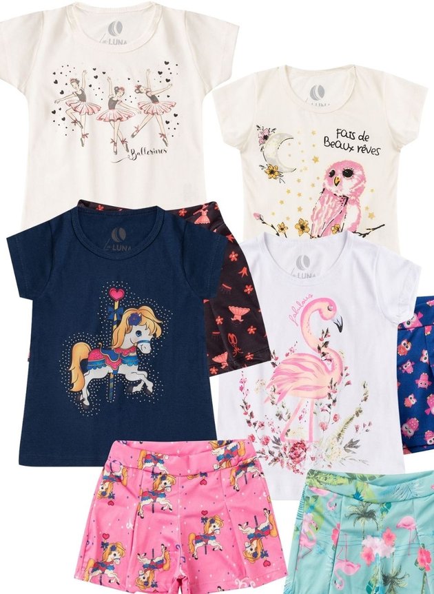 Kit 8 PCS Infantil Feminino Fais De Beaux Rêves